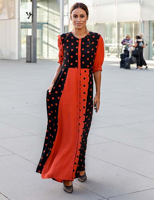 Coral Polka Dot Gown