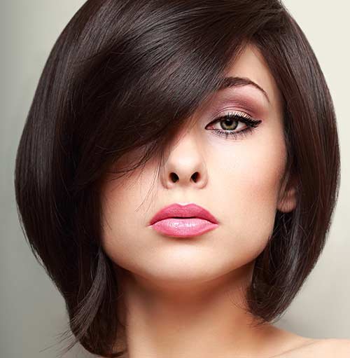 Side-Swept Fringe For Thick Hair