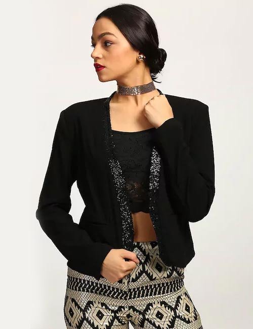 Black Sequin Blazer