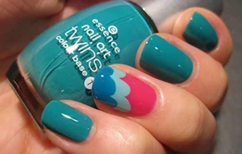 Colorful Clouds Nail Art