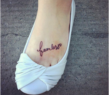 Taylor Swift Fearless Foot Tattoos