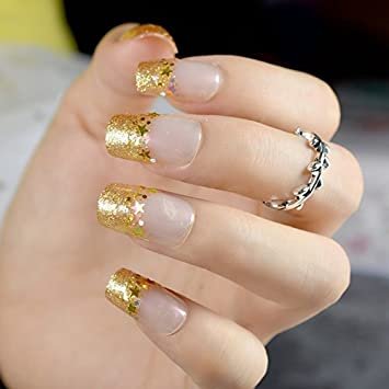 Gold Glitter Nail Art