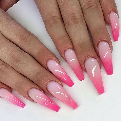 Pink Ombre Nail Design