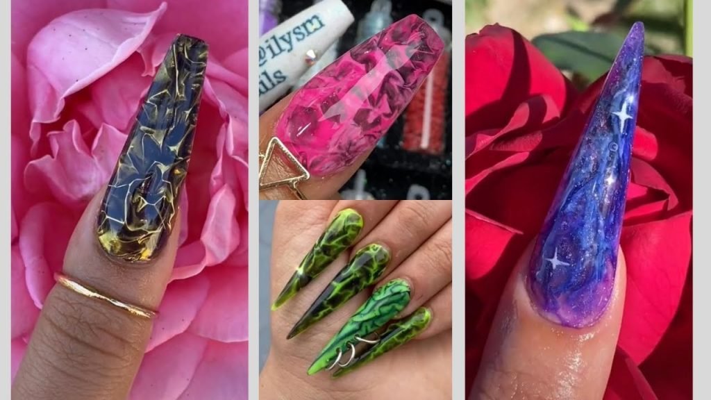 Plastic Wrap Nail Art Design