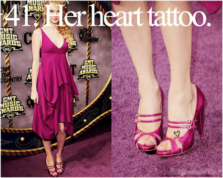 Taylor Swift Temporary Heart Design Tattoos