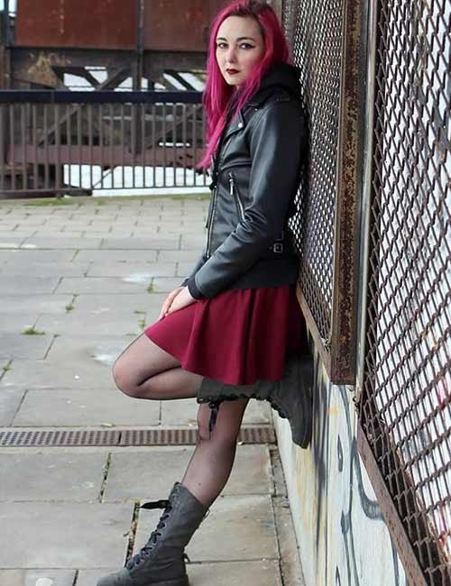 Burgundy Skater Skirt