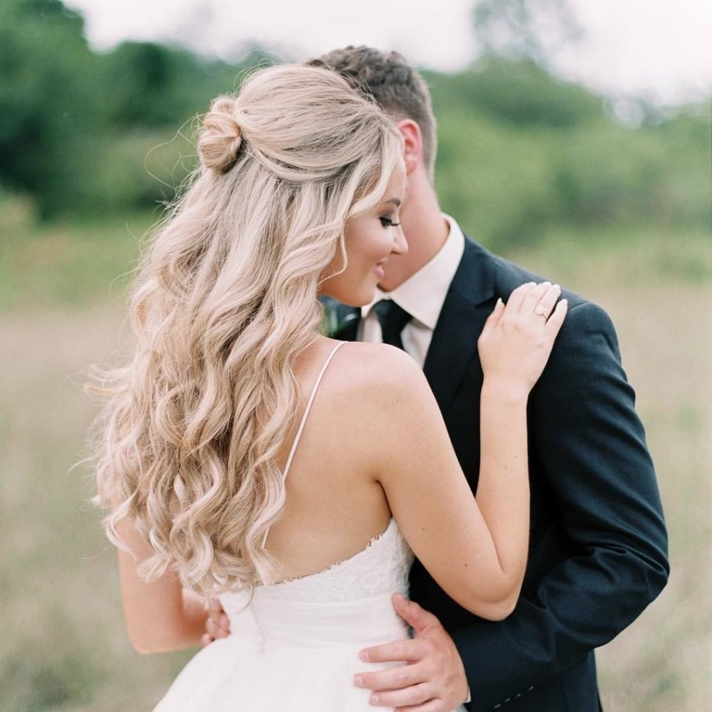 Half Bun Hairstyle For Wedding